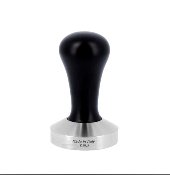 CLASS COFFEE TAMPER, BLACK LACQUERED BEECH HANDLE WITH S. STEEL FLAT BASE D.58,5MM