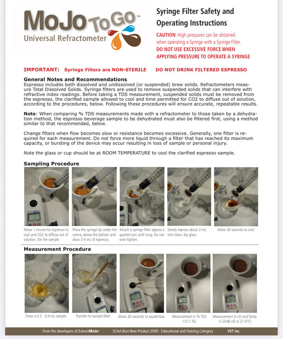 Syringe Filters for Espresso / Coffee 50 pcs