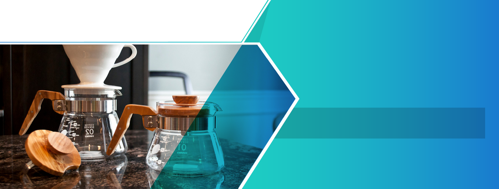 Hario V60 02 glass coffee server with handle