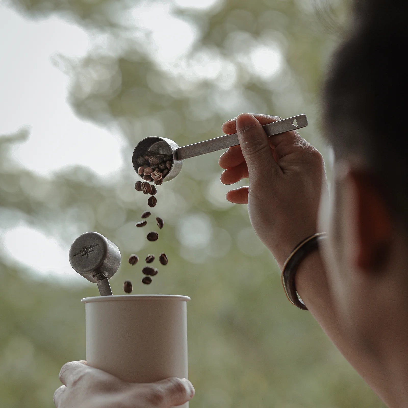 ملعقة قياس طويلة من الفولاذ المقاوم للصدأ باللون الفضي MHW-3BOMBER