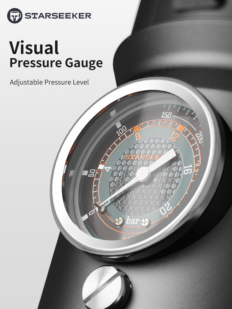 مجموعة كاملة من ماكينة صنع الإسبريسو المحمولة من STARSEEKER Super58 مع حامل، قمع الجرعات، دك القهوة، غلاف عازل من السيليكون وحقيبة حمل