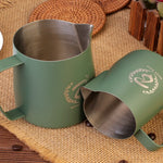 Barista space milk pitcher Teflon green