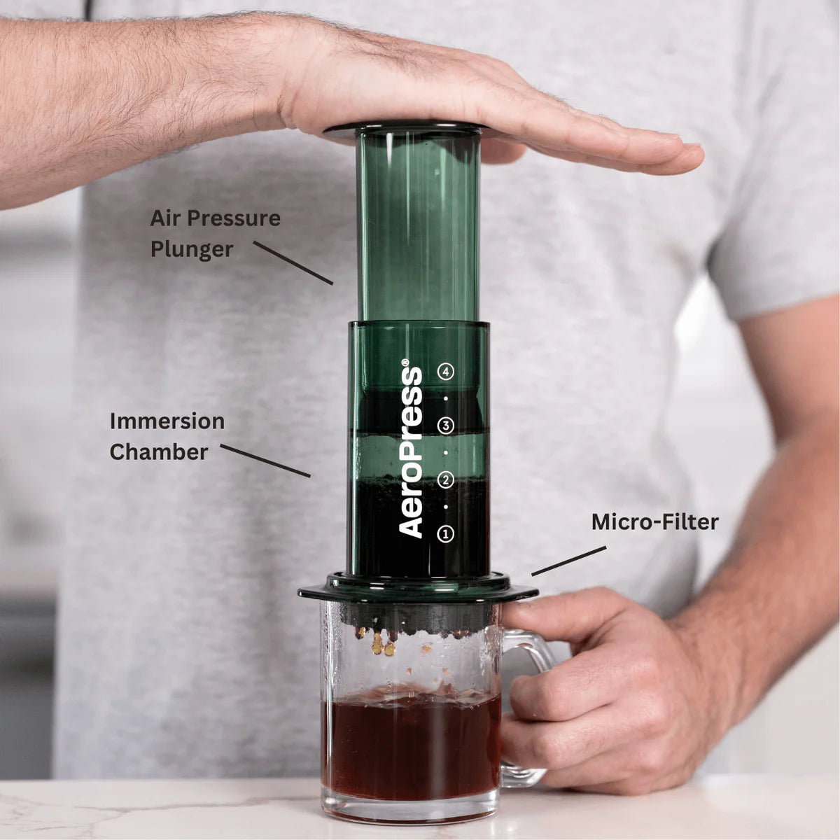 AeroPress Coffee Maker Clear Green