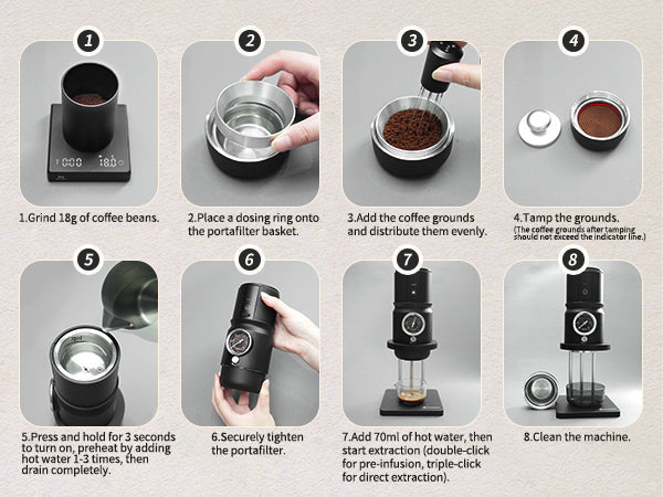 مجموعة كاملة من ماكينة صنع الإسبريسو المحمولة من STARSEEKER Super58 مع حامل، قمع الجرعات، دك القهوة، غلاف عازل من السيليكون وحقيبة حمل