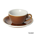 EGG SET OF  150ML FLAT WHITE CUP & SAUCER (POTTERS COLOURS)