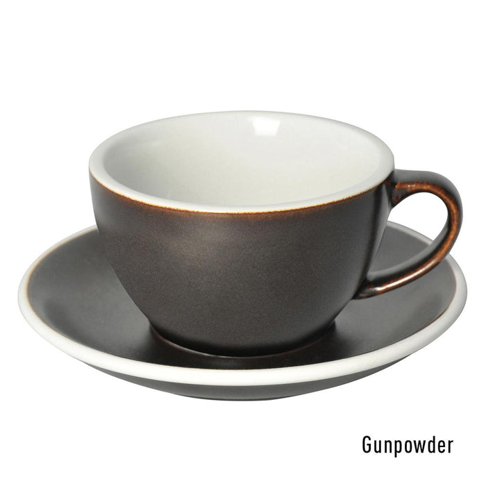 EGG SET OF  250ML CAPPUCCINO CUP & SAUCER (POTTERS COLOURS)