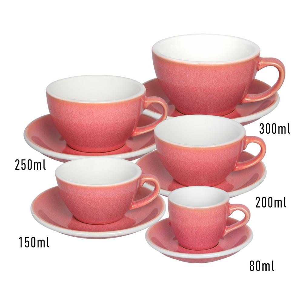 EGG SET OF  150ML FLAT WHITE CUP & SAUCER (POTTERS COLOURS)