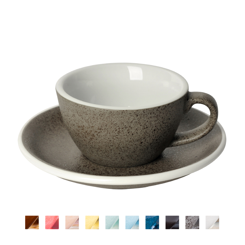 EGG SET OF  150ML FLAT WHITE CUP & SAUCER (POTTERS COLOURS)