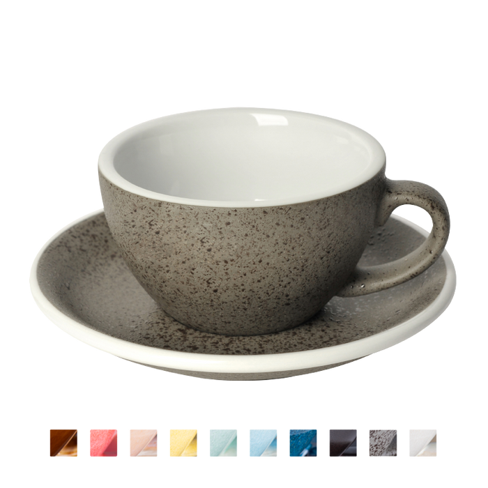 EGG SET OF  200ML CAPPUCCINO CUP & SAUCER (POTTERS COLOURS)
