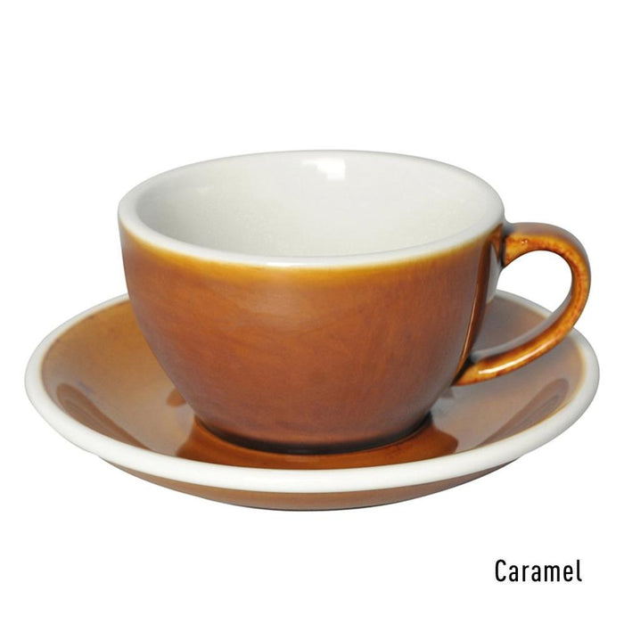 EGG SET OF  250ML CAPPUCCINO CUP & SAUCER (POTTERS COLOURS)