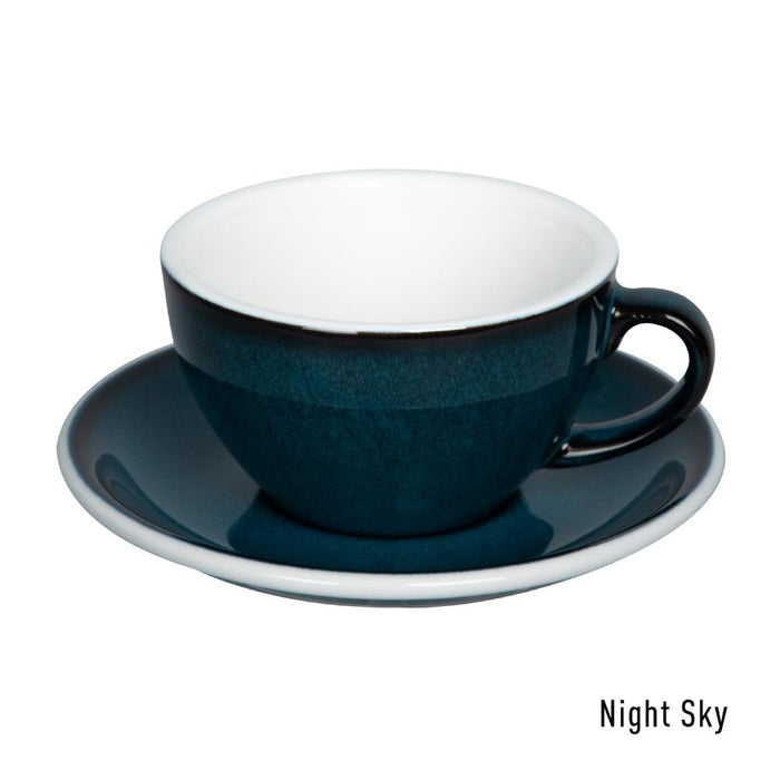 EGG SET OF  200ML CAPPUCCINO CUP & SAUCER (POTTERS COLOURS)