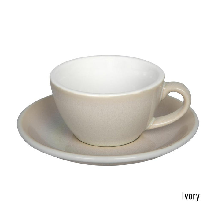 EGG SET OF  150ML FLAT WHITE CUP & SAUCER (POTTERS COLOURS)