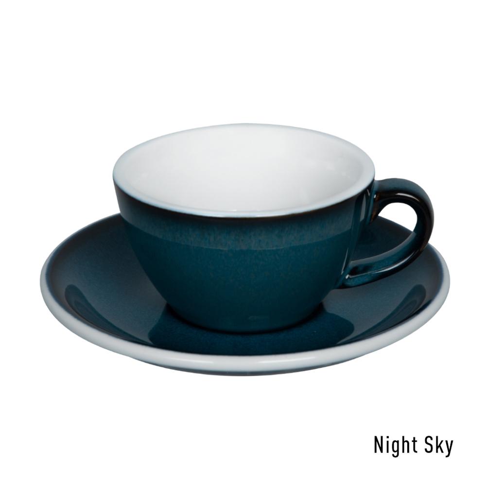 EGG SET OF  150ML FLAT WHITE CUP & SAUCER (POTTERS COLOURS)