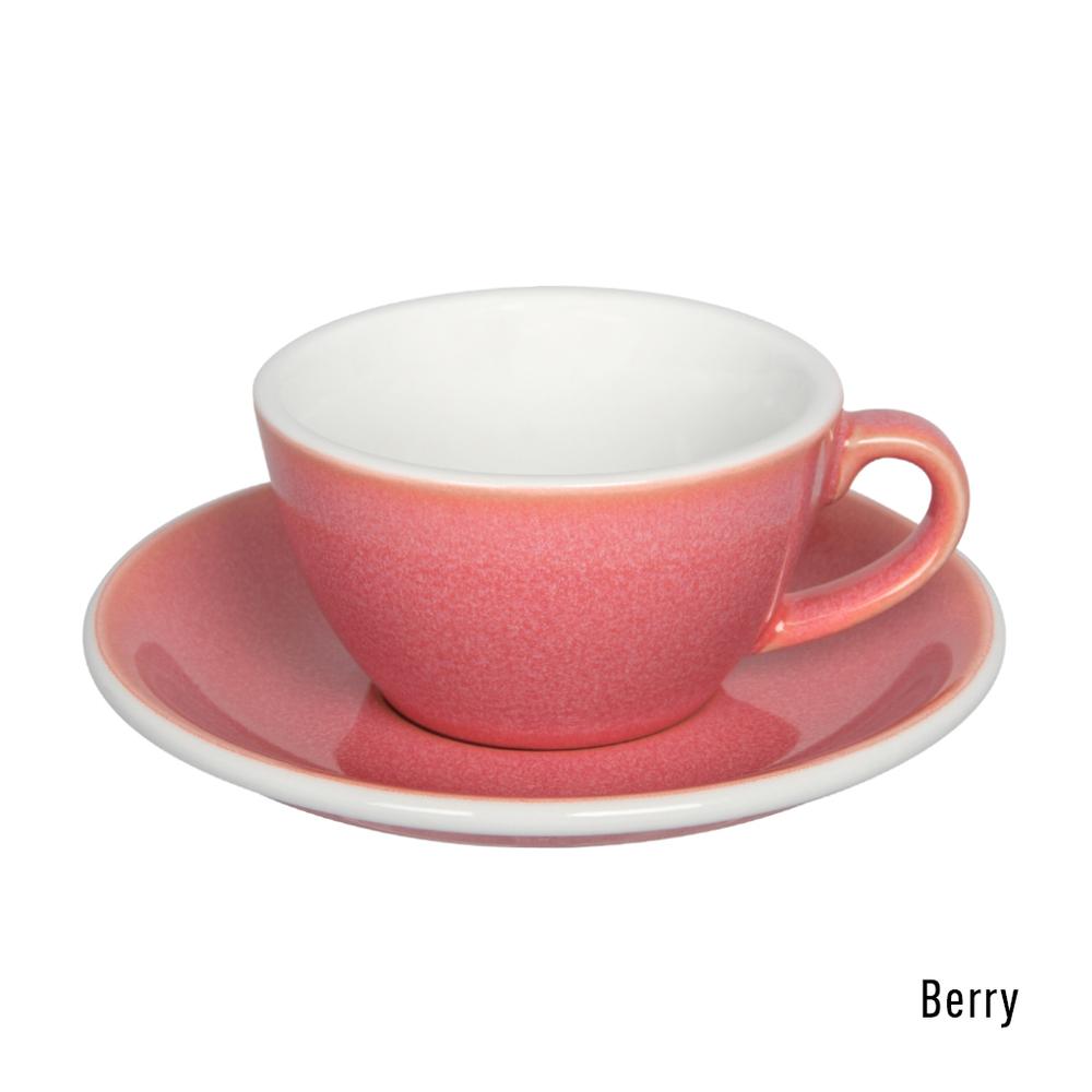 EGG SET OF  150ML FLAT WHITE CUP & SAUCER (POTTERS COLOURS)