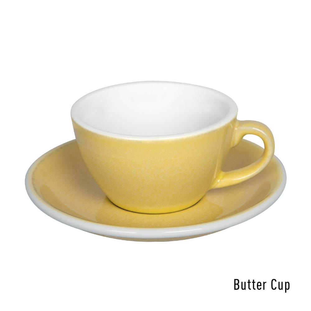 EGG SET OF  150ML FLAT WHITE CUP & SAUCER (POTTERS COLOURS)