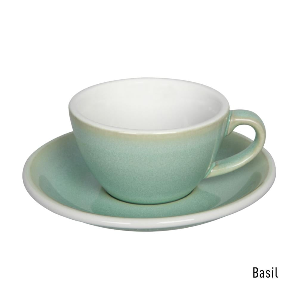 EGG SET OF  150ML FLAT WHITE CUP & SAUCER (POTTERS COLOURS)