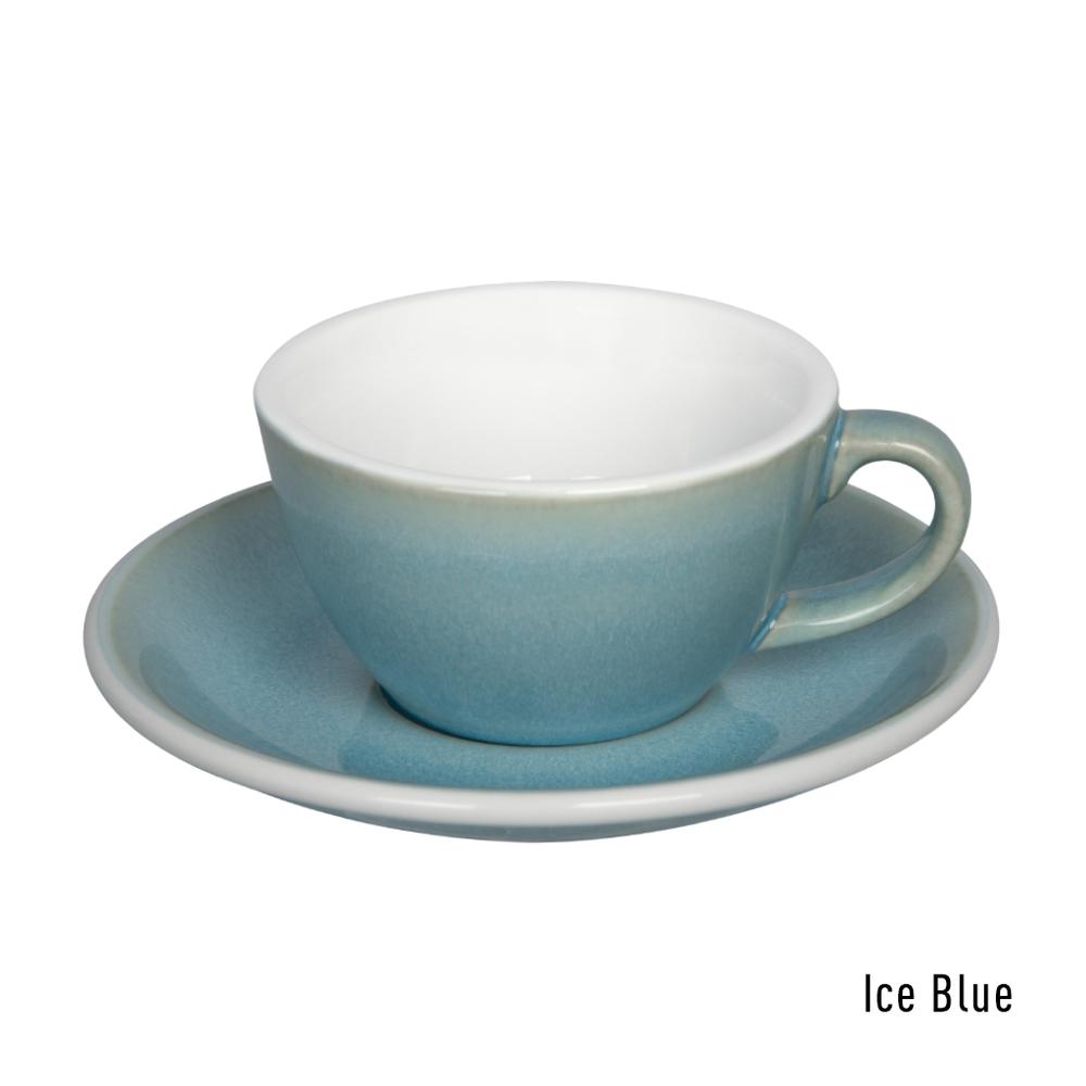 EGG SET OF  150ML FLAT WHITE CUP & SAUCER (POTTERS COLOURS)
