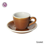 EGG SET OF  80ML ESPRESSO CUP & SAUCER (POTTERS COLOURS)