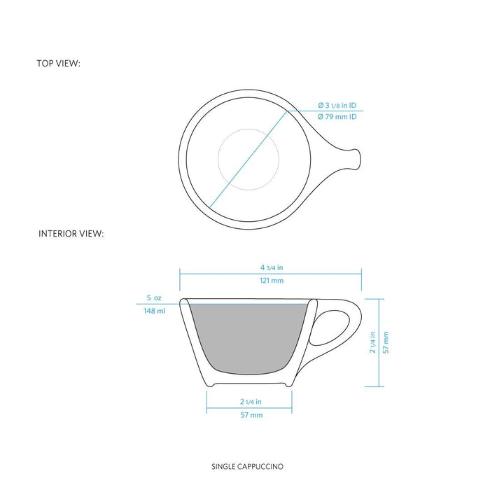 LINO 150 ml Cappuccino cup and saucer White