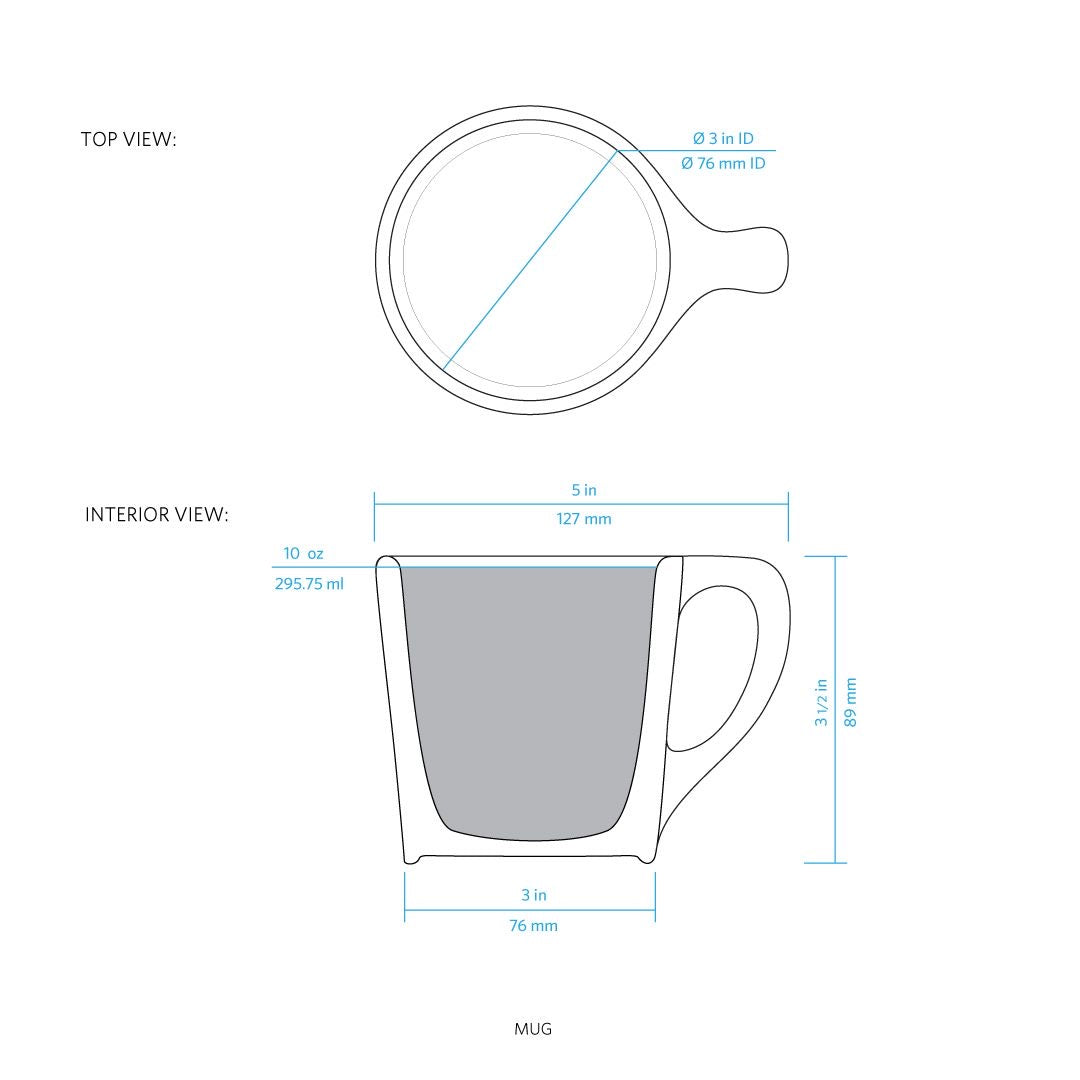 Lino 10 oz 300 ml Coffee Mug, Light Gray