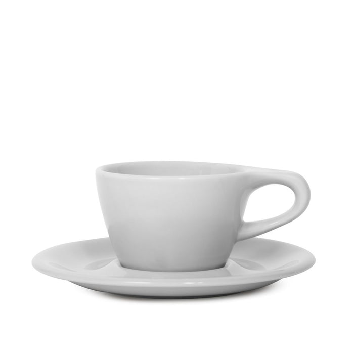 Lino 150ml Cappuccino Cup/Saucer, Light Gray