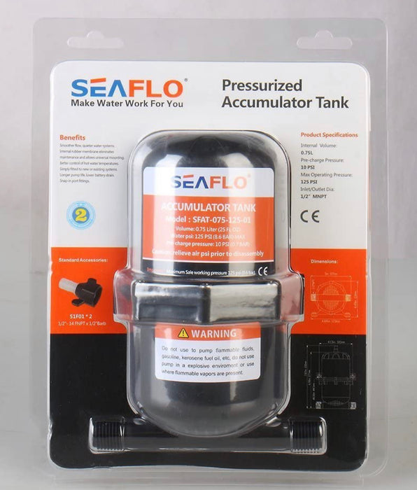 SEAFLO Pre-Pressurized Accumulator Tank 0.75L